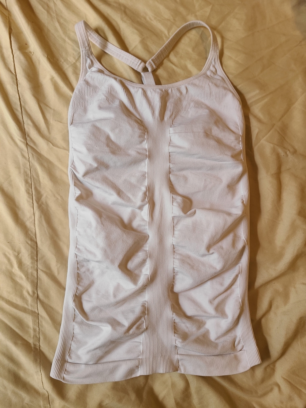Athleta White Seamless Ribbed Racerback Tank